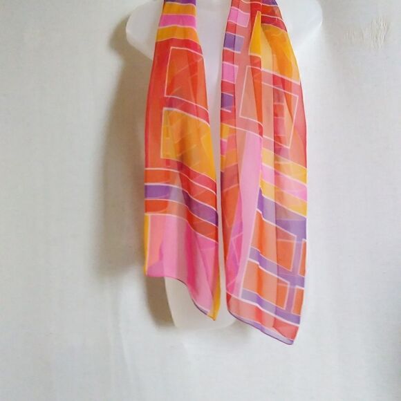 SCARF 70's Look  Chiffon Pretty - Picture 3 of 4